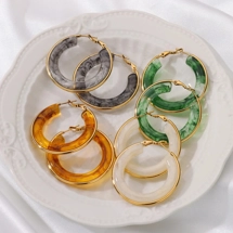 Acrylic and resin hoop earri..