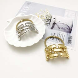 Hair tie with brick design hair cuff