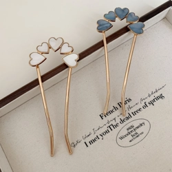 Stylish U-shaped hairpin with hearts design