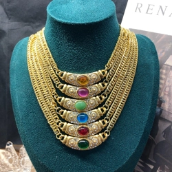 Necklace with semi-circle pendant