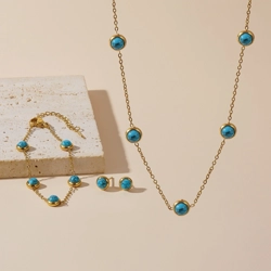 Retro style bracelet and necklace set
