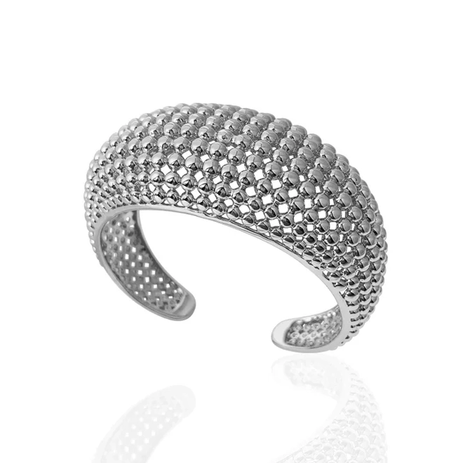 Additional Image for Geometric design open ring, earrings and bangle set – 2 Piece / 3 Piece Sets