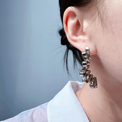 Irregular wave design stud earrings