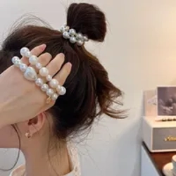 Korean style imitation pearl hair ties