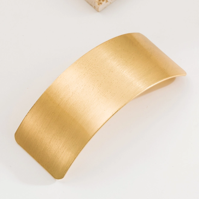 Additional Image for Rectangle hair clip  - Beaten Metal / Glossy finish