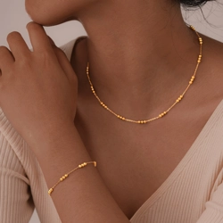 Chain with beads necklace and bracelet set
