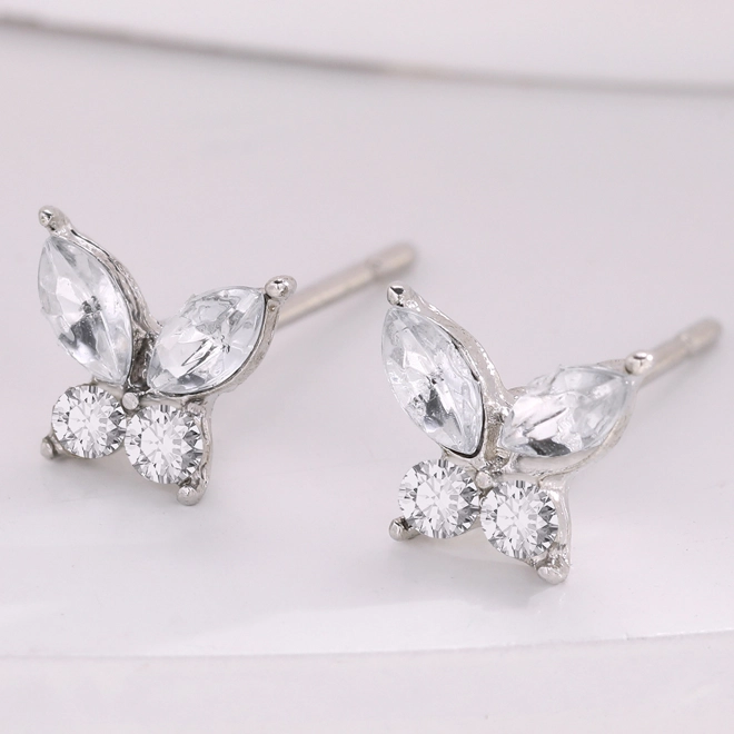 Additional Image for Simple zircon butterfly ear studs