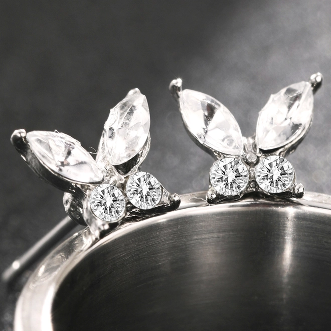 Additional Image for Simple zircon butterfly ear studs