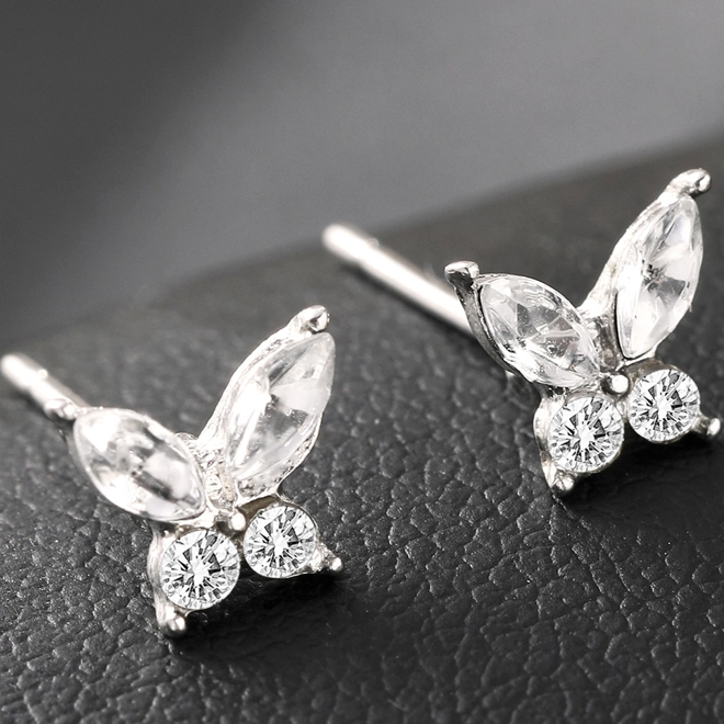 Additional Image for Simple zircon butterfly ear studs