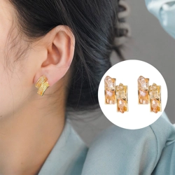 Korean style gradient colour stud earrings