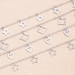 Casual anklet with simple charms - Diamond / Star / Heart Shapes