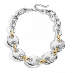 Oval links clavicle necklace