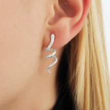 Snake drop earrings