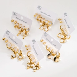 Sets of stud and drop earrings