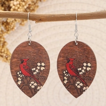 Wooden drop earrings wi..