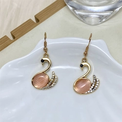 Artistic swan drop earrings