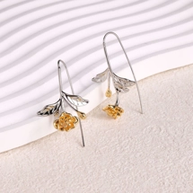 Chic flower hook earrings
