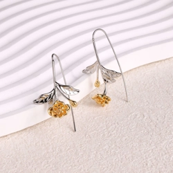 Chic flower hook earrings