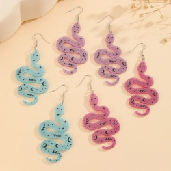 Exaggerated snake drop earrings