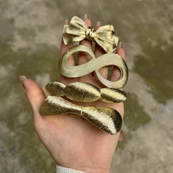 Brushed metal hair clip