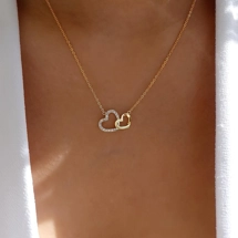 Double heart necklace