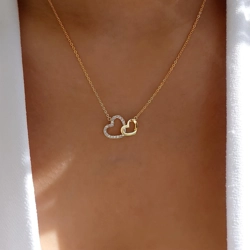 Double heart necklace