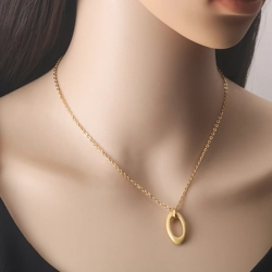 Necklace with oval pendant