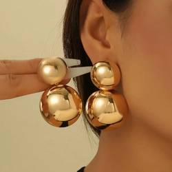 Large geometric drop earrings
