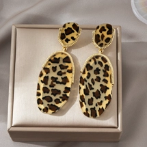 Leopard print dangle earrings - 2 Designs