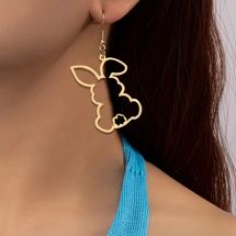 Cute bunny outline drop earr..