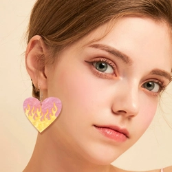 Heart aflame drop earrings