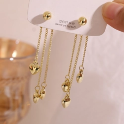 Multi-chain heart accent earrings