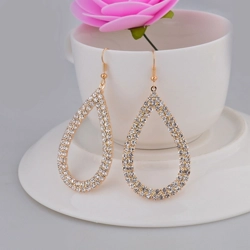Water droplet rhinestone earrings