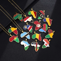 Necklace with African flag p..