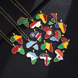 Necklace with African flag pendant