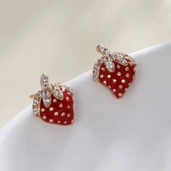Sweet strawberry stud earrings