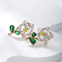 Rose design ear studs