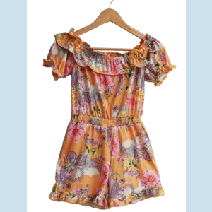 Enterizo short floreado niña