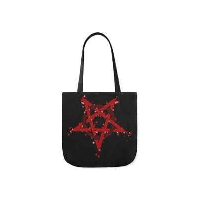 Red Inverted Spotted Pentagram Shoulder Tote Bag Red Inverted Spotted Pentagram Shoulder Tote Bag