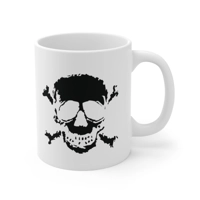 Black Skull and Crossbones Distressed Coffee Mug