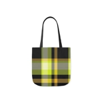 Black And Yellow Tartan Pattern Shoulder Tote Bag
