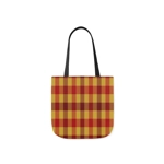 Red And Yellow Tartan Check Shoulder Tote Bag Red And Yellow Tartan Check Shoulder Tote Bag