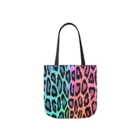 Rainbow Leopard Print Pattern Shoulder Tote Bag