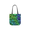 Blue Green Leopard Animal Skin Print Pattern Shoulder Tote Bag
