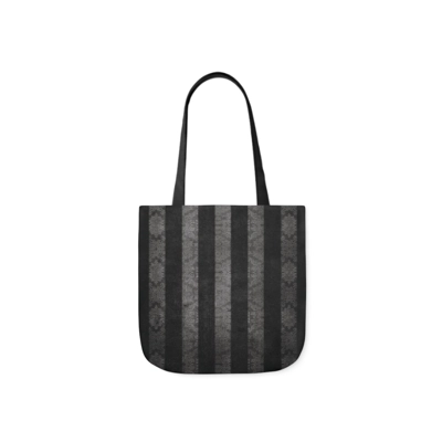 Damask Black And Grey Goth Stripes Distressed Pattern Shoulder Tote Bag