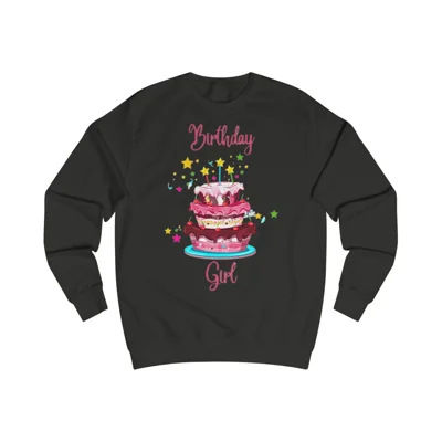 Birthday Girl Star Birthday Cake Sweatshirt