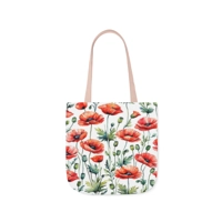 Red Poppies Watercolour Pattern Shoulder Tote Bag