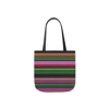 Neon Sunset Stripes Pattern Shoulder Tote Bag