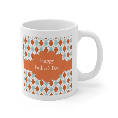 Father's Day Argyle Pattern Coffee Mug