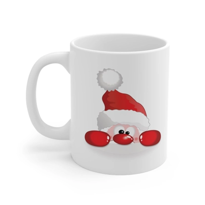 Cute Funny Santa Claus Peeping Coffee Mug